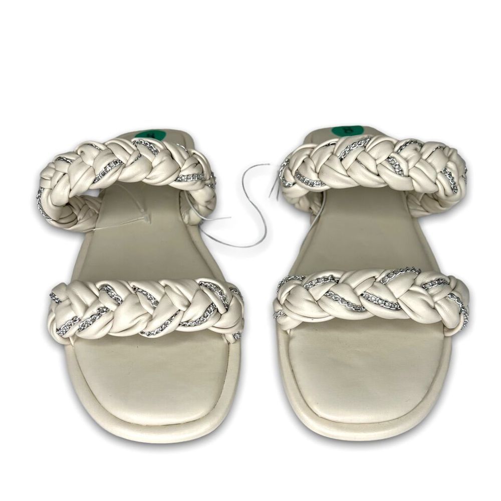BCBGENERATION Tanya Cream Braided Strap Vegan Leather Slip On Sandal, Size 8 - Picture 6 of 12
